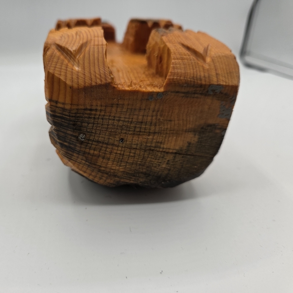 Hand Carved Wooden Rustic Bear 9" Solid Light Color - Picture 9 of 11